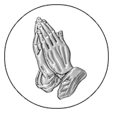 DAROUND 516 SL WT Silver Praying Hands White Background copy